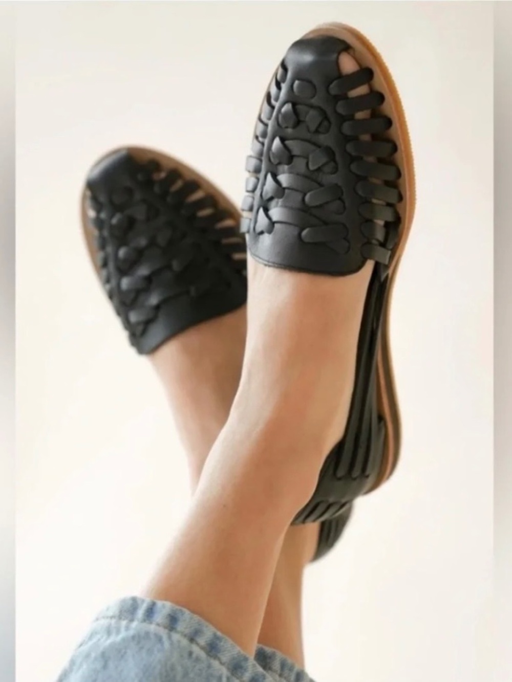 Women’s Black Woven Slingback Sandals